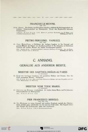 C. Anhang. Gemälde aus anderem Besitz (Nr. 13-111)