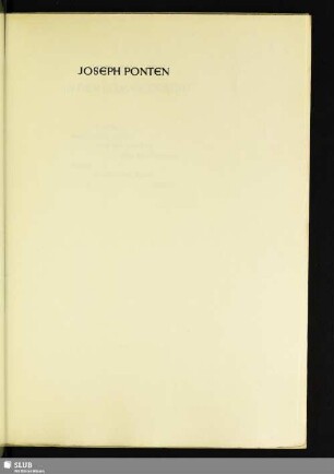 Joseph Ponten