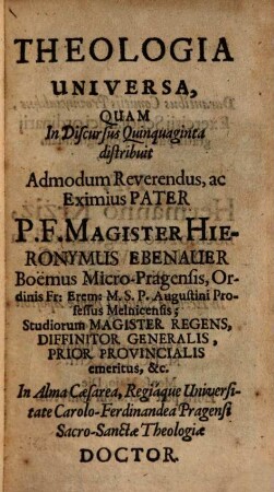 Theologia universa