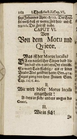 Caput VI. Von dem Motu und Quiete.