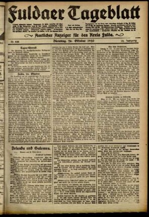 Ausgabe vom Dienstag, den 26. Oktober 1920.