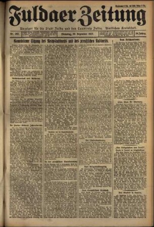 Ausgabe vom Dienstag, den 20. Dezember 1927.