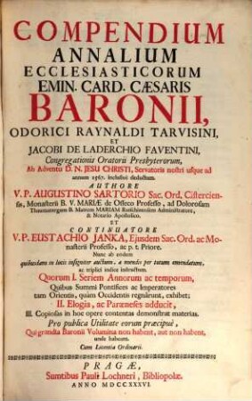 Compendium Annalium eccles. Card. Baronii