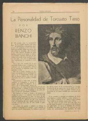 La personalidad de Torcuato Tasso