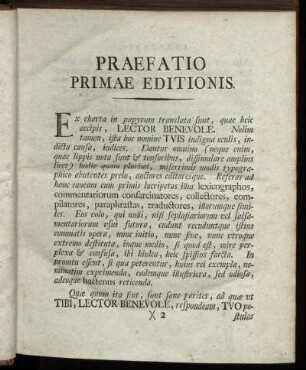 Praefatio Primae Editionis. - Praefatio Secundae Editionis.