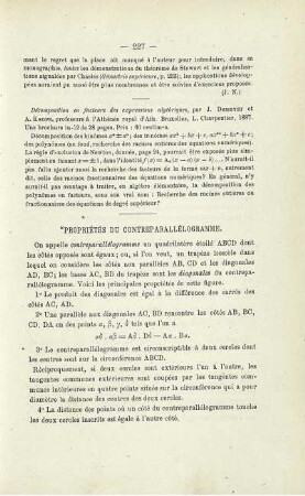 PROPRIÉTÉS DU CONTREPARALLÉLOGRAMME.