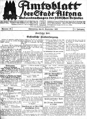 Nummer 38 : Donnerstag, den 21. September 1922