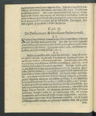 Cap. II. De Definitione & Divisione foederis reali