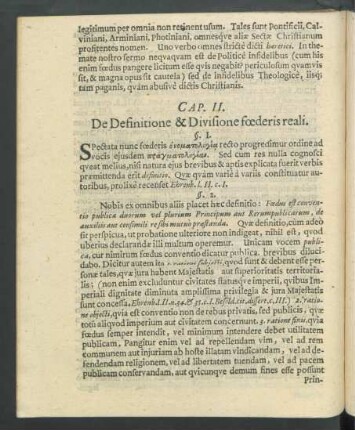 Cap. II. De Definitione & Divisione foederis reali