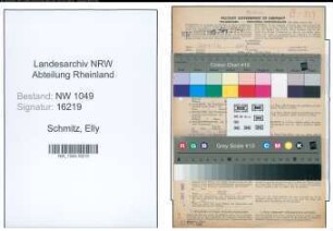 Entnazifizierung Elly Schmitz , geb. 20.05.1900 (Kontoristin)