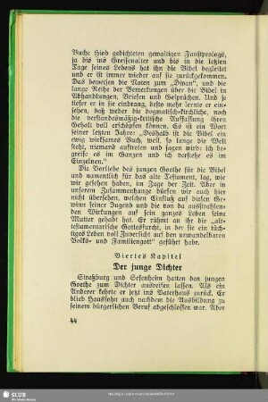 Viertes Kapitel: Der junge Dichter