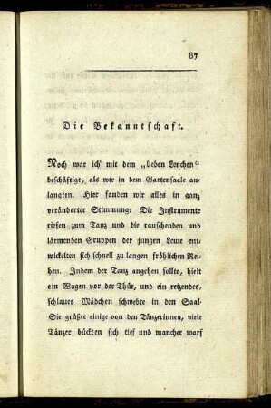 Die Bekanntschaft.
