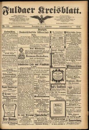 Zweite Ausgabe vom Samstag, den 01. November 1902.