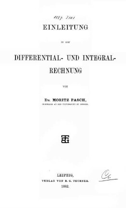 Einleitung in die Differential- und Integralrechnung