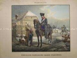 Uniformdarstellung, Dragoner zu Pferd, Garde-Dragoner-Regiment, Bauer, Preußen, 1826.