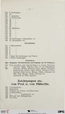 Skizzenbücher (Nr. 741-748)