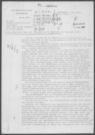 Wimsheim mit Schloss Obermönsheim und Lerchenhof: Inspektionsbericht 1956