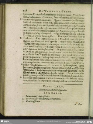 Caput LXXV. Statua Rulandi banni regij index