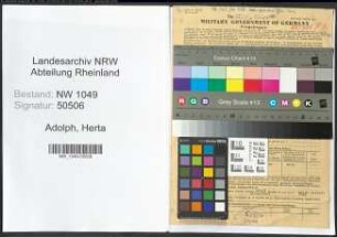 Entnazifizierung Herta Adolph , geb. 14.10.1898 (Kaufmaennische Angestellte)
