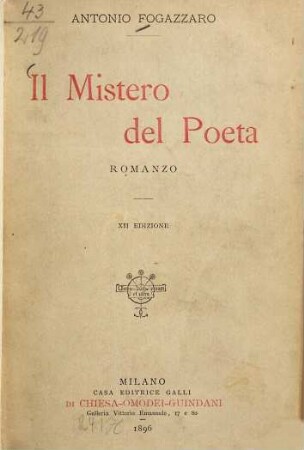 Il mistero del poeta : romanzo