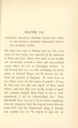 Chapter VIII. Diplomatic relations between France and China in the interval between Philastre's treaty and Rivière's action