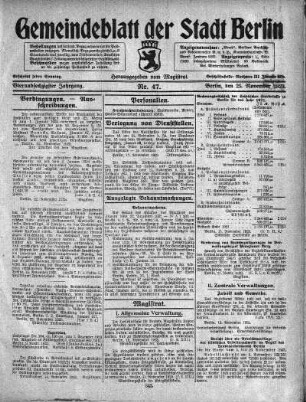 1923,47: Nr. 47, 25. November 1923