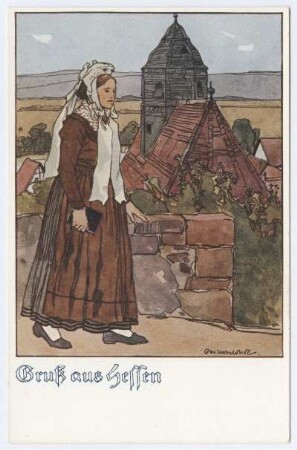 Portrait einer Frau in Tracht