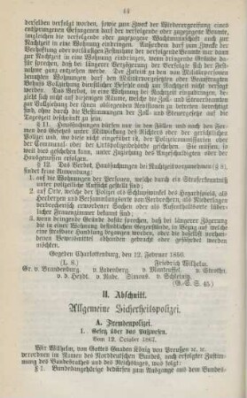 II. Abschnitt. Allgemeine Sicherheitspolizei
