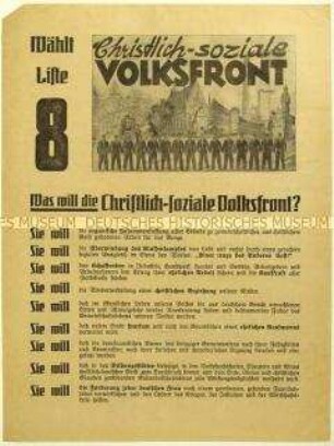 Aufruf der Christlich-sozialen Volksfront zur Leipziger Stadtverordnetenwahl 1932