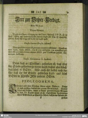[Vesper-Predigt. Rom. VI, 10. 11]