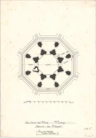 Stegmann, Carl von; Zeichnungen für Publikationen - Laterne der Kuppel in der Santa Maria del Fiore in Florenz (Grundriss)