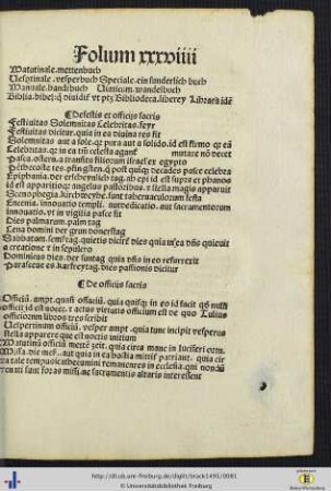De festis et officiis sacris