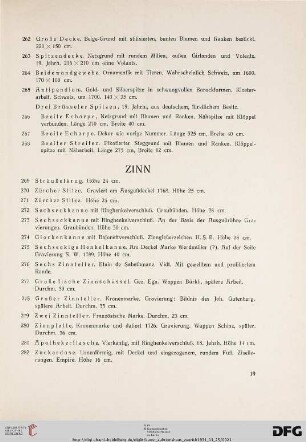 Zinn (Nr. 269-289)