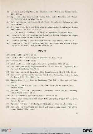 Zinn (Nr. 269-289)