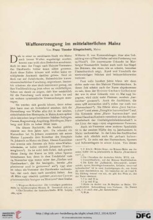 6: Waffenerzeugung im mittelalterlichen Mainz