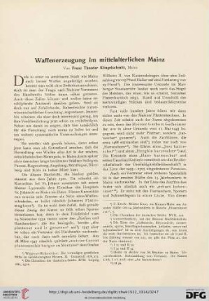 6: Waffenerzeugung im mittelalterlichen Mainz