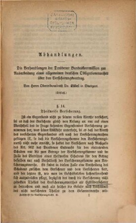 Zeitschrift für Versicherungsrecht, 2. 1868
