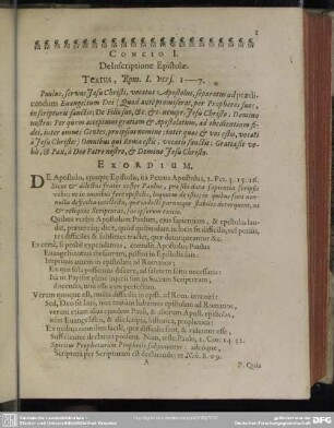 Concio I. De Inscriptione Epistolae