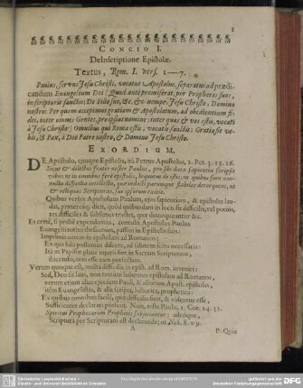 Concio I. De Inscriptione Epistolae
