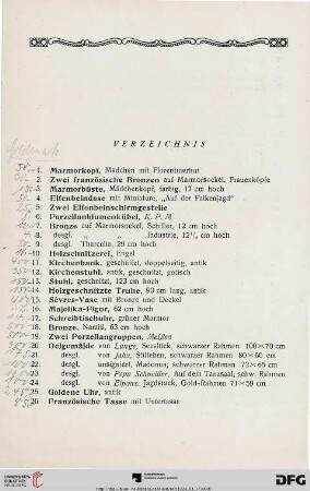 Verzeichnis (Nr. 1-482)