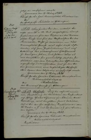Dienstinstruktionen des Küsters der Universitätskirche und des Nachtwächters der Sternwarte.