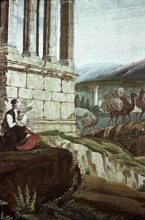 Araber an einem Tempel