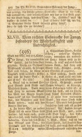 XLVIII. Vom rechten Gebrauche der Zunge, besonders der Wahrhaftigkeit und Aufrichtigkeit