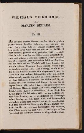 Wilibald Pirkheimer Und Martin Behaim. Nr. III.