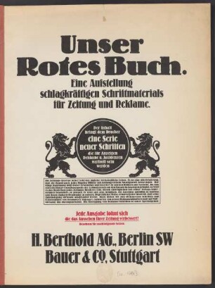 Unser rotes Buch : eine Aufstellung schlagkräftigen Schriftmaterials für Zeitung und Reklame