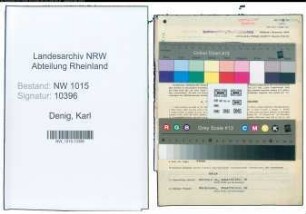 Entnazifizierung Karl Denig , geb. 13.06.1897 (Inspektor)