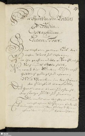 [Pasquille] Der Gräffin von Rochlitz oder Neitzschin Epitaphium und Leichen-Text.