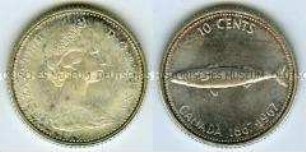 10 Cents 100 Jahre kanadisches Verfassungsgesetz
