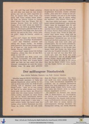 Der mißlungene Staatsstreich.