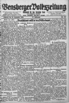 Bensberger Volkszeitung. 1907-1929